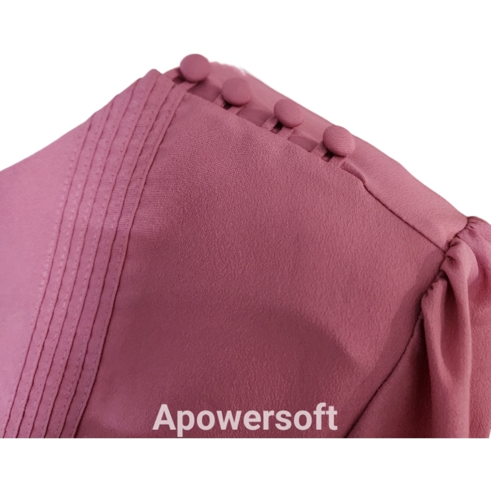 Shapely Vintage Pink Long Sleeve Top w Floral Embroidery - Picture 4 of 9